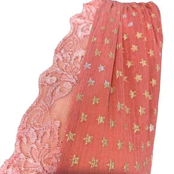 Free People Top XS Mauve Star Print Sleeveless Semi Sheer Blouse Sz Extra Small - Picture 8 of 10